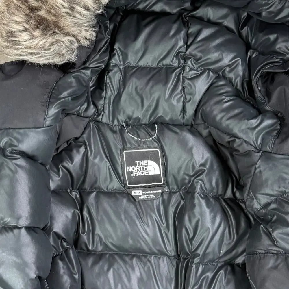 Vintage Y2K The North Face Puffer Ski Parka Jacket Womens M Black Nylon Full Zip - Picture 4 of 4